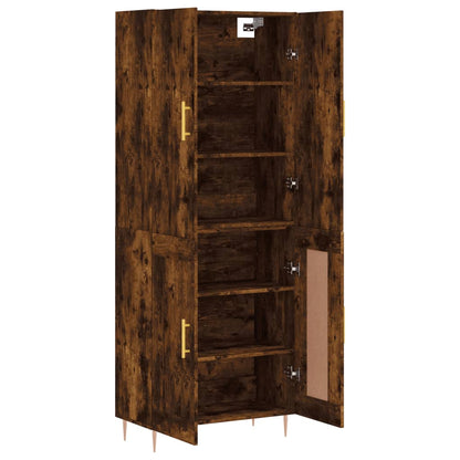 vidaXL Highboard Smoked Oak 69,5x34x180 cm Engineered Wood