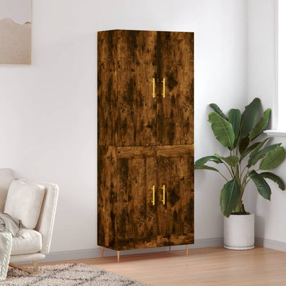 vidaXL Highboard Smoked Oak 69,5x34x180 cm Engineered Wood