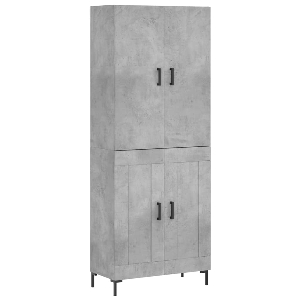 vidaXL Highboard Concrete Grey 69.5x34x180 cm Engineered Wood