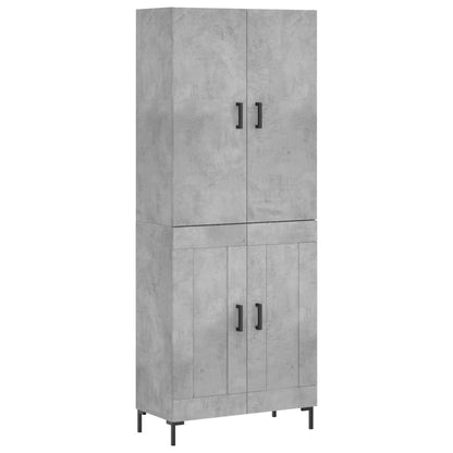 vidaXL Highboard Concrete Grey 69.5x34x180 cm Engineered Wood