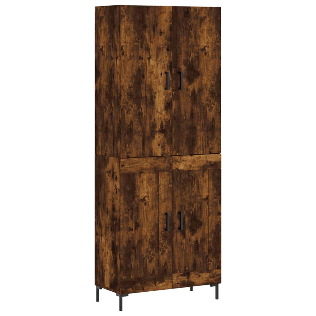 vidaXL Highboard Smoked Oak 69,5x34x180 cm Engineered Wood