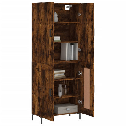 vidaXL Highboard Smoked Oak 69,5x34x180 cm Engineered Wood
