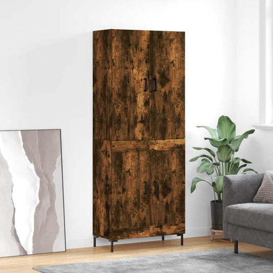 vidaXL Highboard Smoked Oak 69,5x34x180 cm Engineered Wood