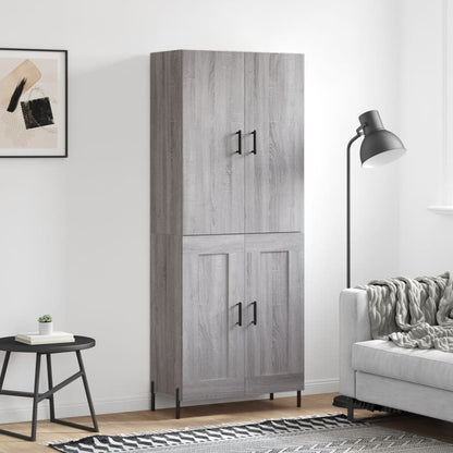 vidaXL Highboard Grey Sonoma 69,5x34x180 cm Engineered Wood