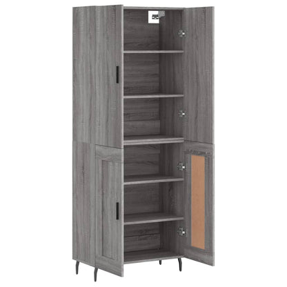vidaXL Highboard Grey Sonoma 69,5x34x180 cm Engineered Wood
