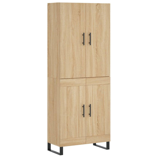 vidaXL Highboard Sonoma Oak 69,5x34x180 cm Engineered Wood