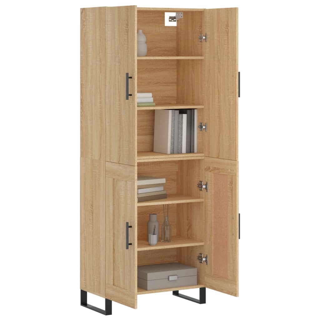 vidaXL Highboard Sonoma Oak 69,5x34x180 cm Engineered Wood