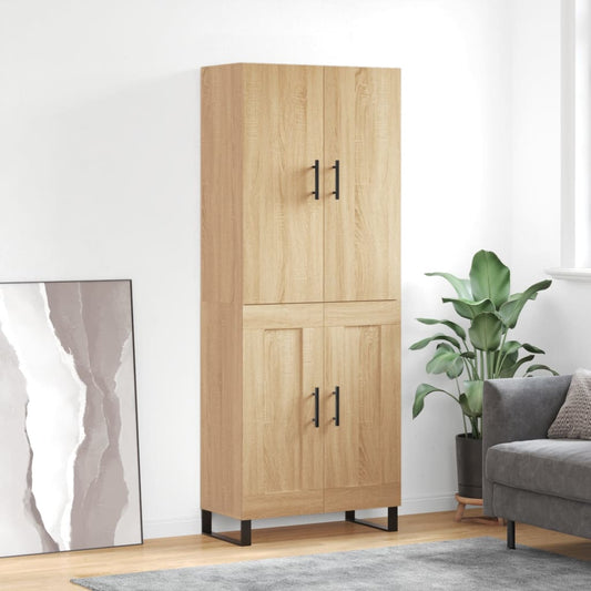 vidaXL Highboard Sonoma Oak 69,5x34x180 cm Engineered Wood