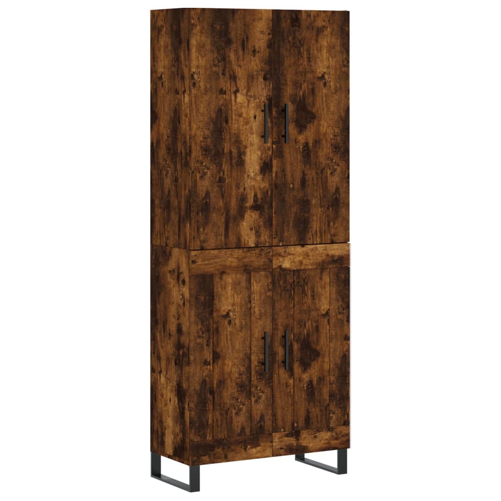 vidaXL Highboard Smoked Oak 69,5x34x180 cm Engineered Wood
