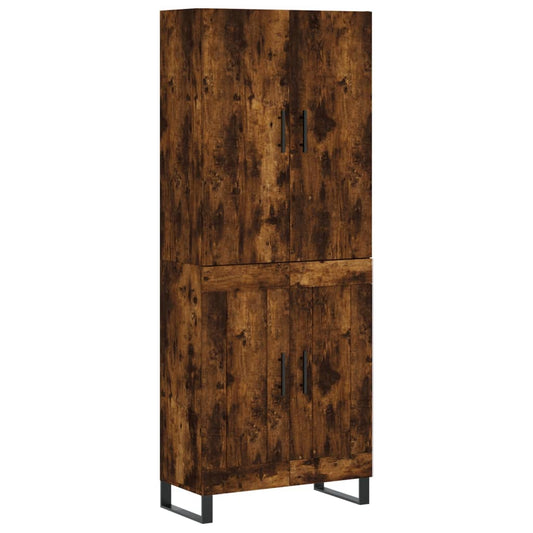 vidaXL Highboard Smoked Oak 69,5x34x180 cm Engineered Wood