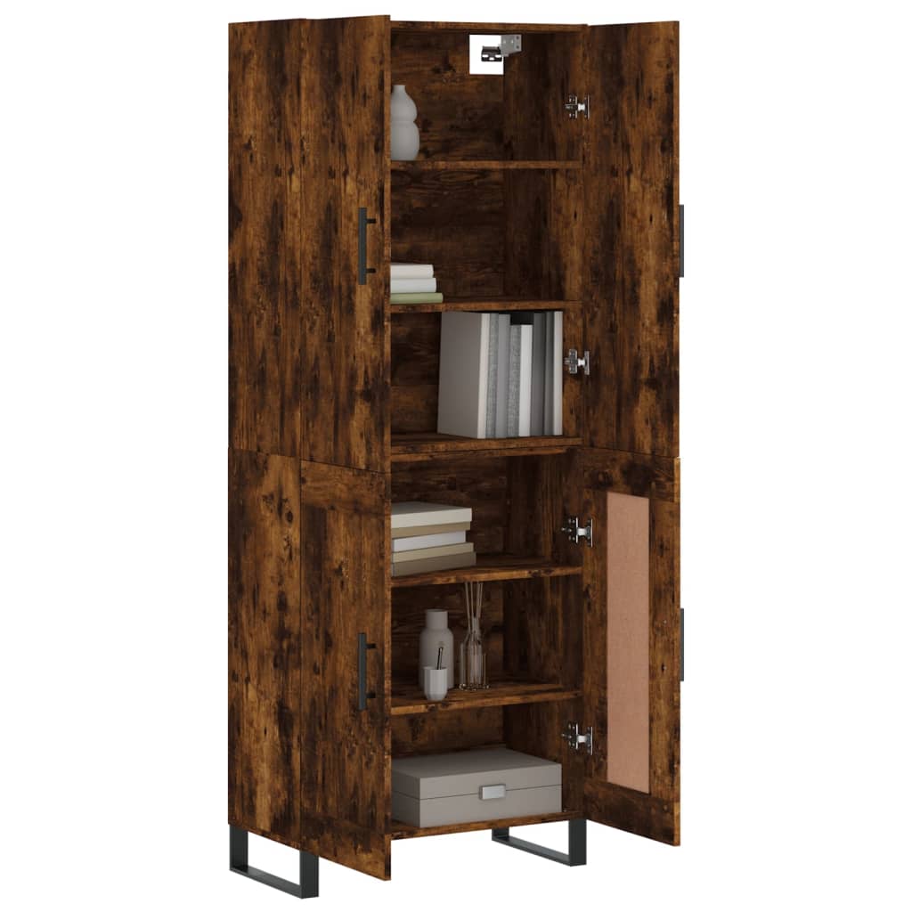 vidaXL Highboard Smoked Oak 69,5x34x180 cm Engineered Wood