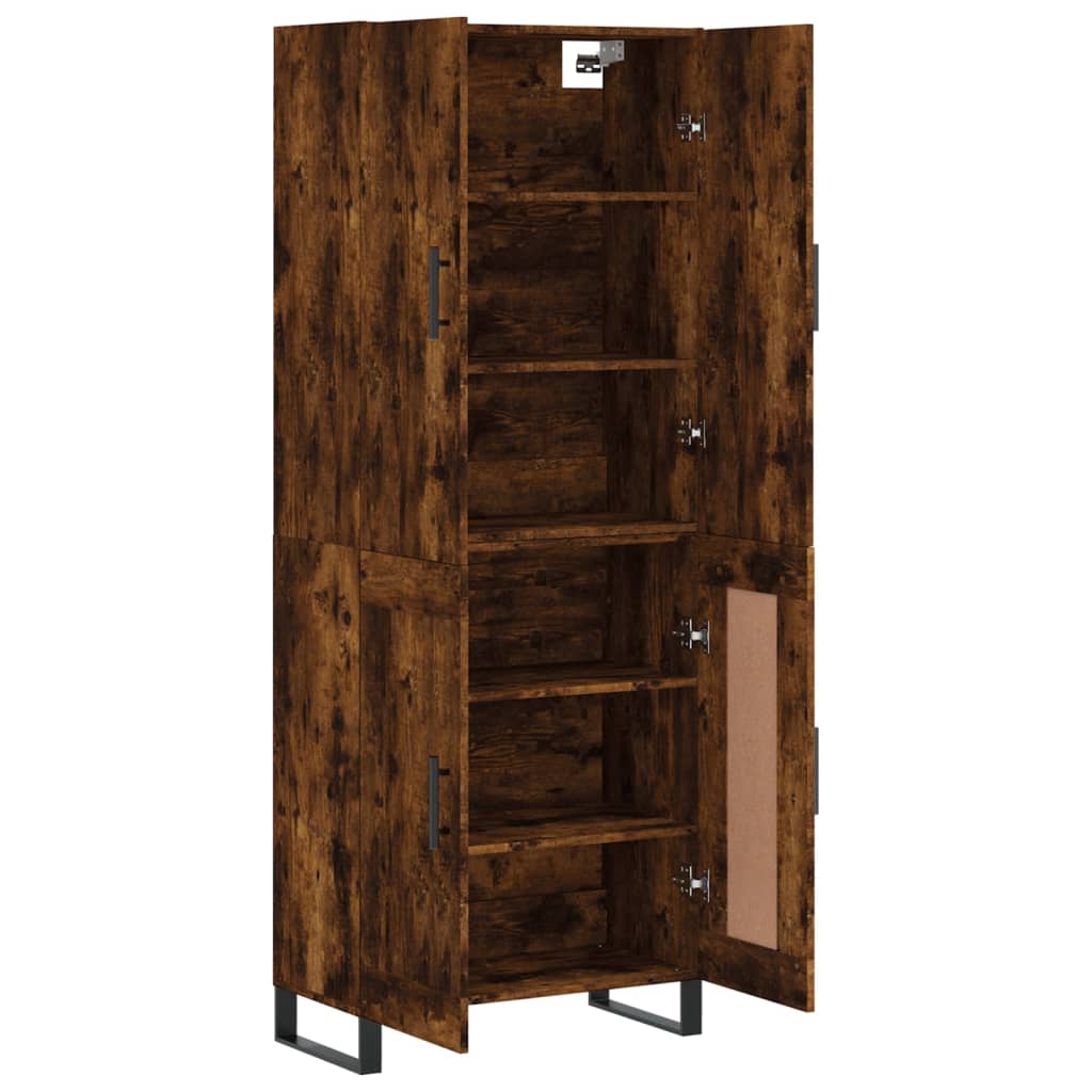vidaXL Highboard Smoked Oak 69,5x34x180 cm Engineered Wood
