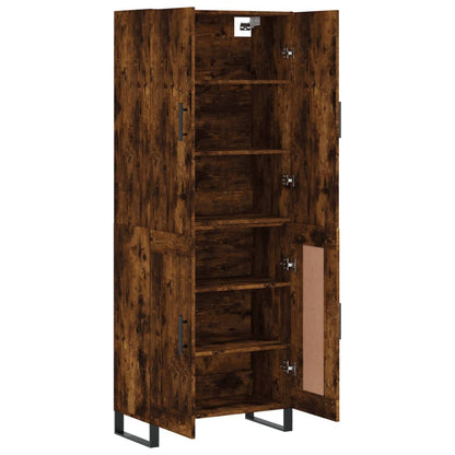 vidaXL Highboard Smoked Oak 69,5x34x180 cm Engineered Wood