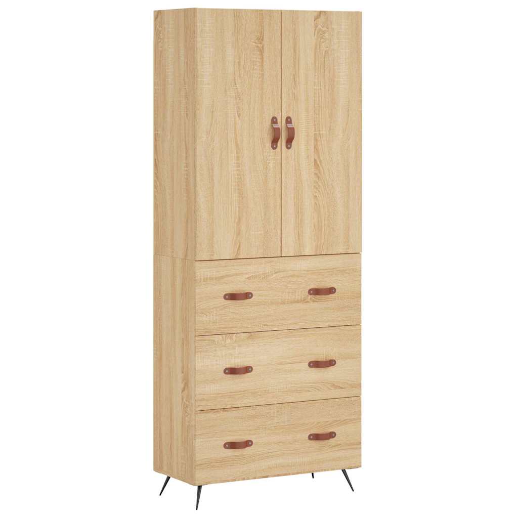 vidaXL Highboard Sonoma Oak 69,5x34x180 cm Engineered Wood