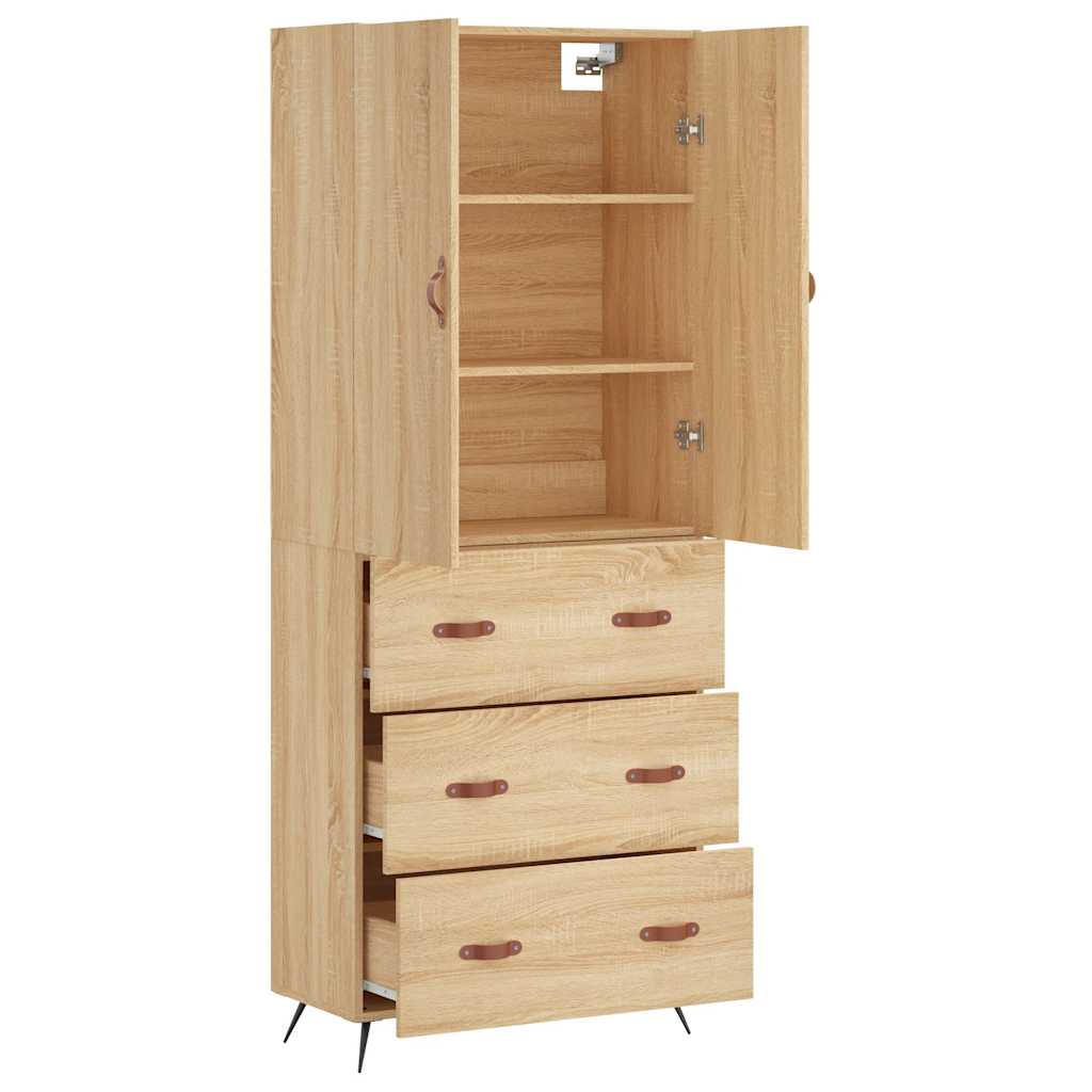 vidaXL Highboard Sonoma Oak 69.5x34x180 cm Engineered Wood