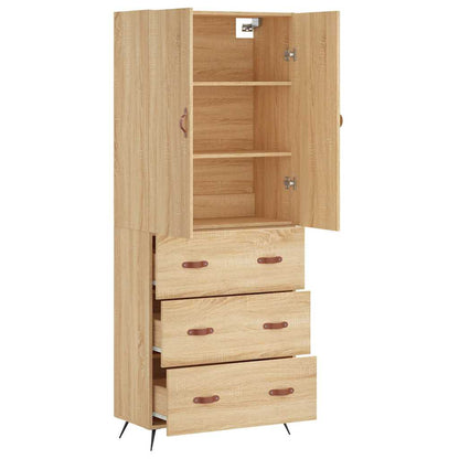 vidaXL Highboard Sonoma Oak 69,5x34x180 cm Engineered Wood