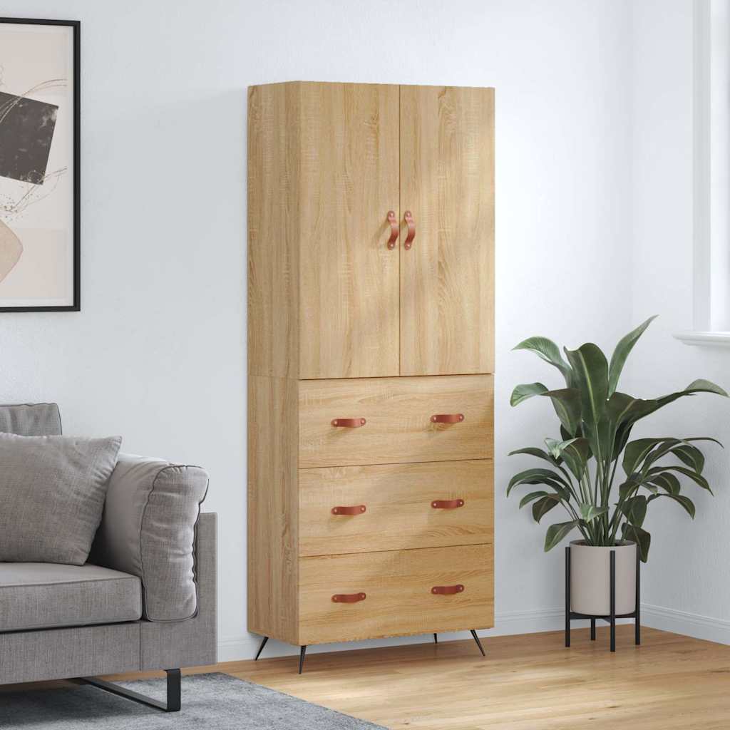 vidaXL Highboard Sonoma Oak 69,5x34x180 cm Engineered Wood