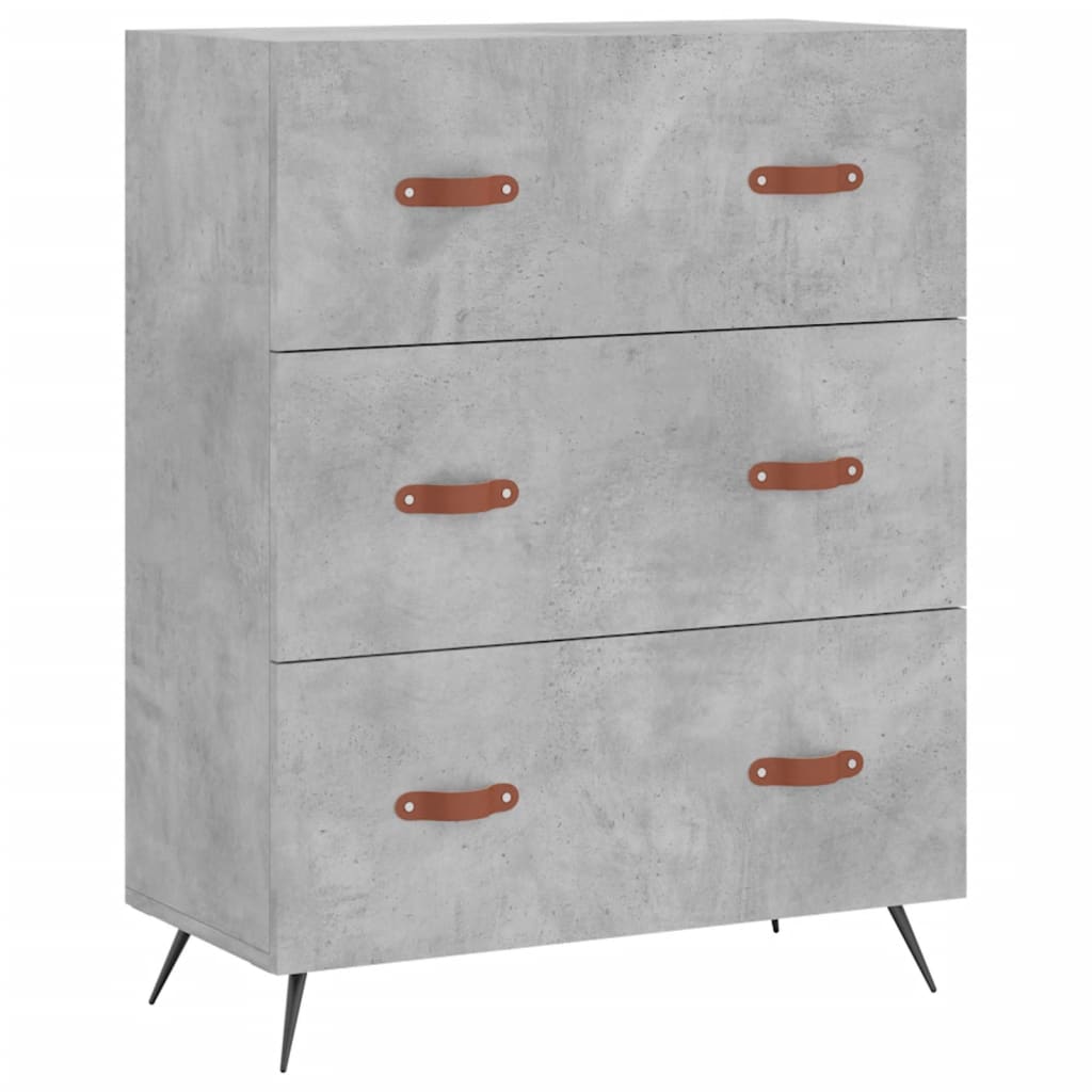 vidaXL Highboard Concrete Grey 69,5x34x180 cm Engineered Wood