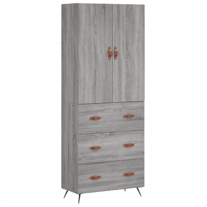 vidaXL Highboard Grey Sonoma 69.5x34x180 cm Engineered Wood