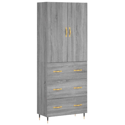 vidaXL Highboard Grey Sonoma 69,5x34x180 cm Engineered Wood