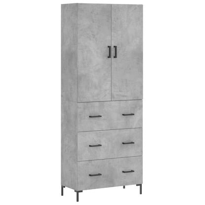 vidaXL Highboard Concrete Grey 69.5x34x180 cm Engineered Wood