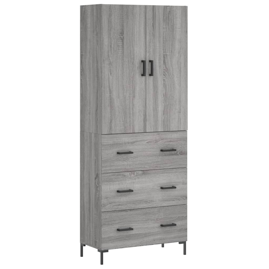 vidaXL Highboard Grey Sonoma 69,5x34x180 cm Engineered Wood