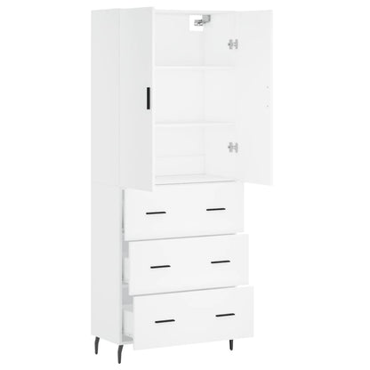 vidaXL Highboard White 69,5x34x180 cm Engineered Wood