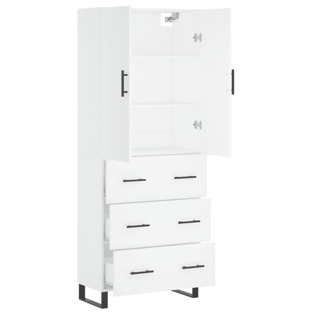 vidaXL Highboard White 69,5x34x180 cm Engineered Wood