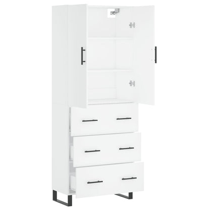 vidaXL Highboard White 69,5x34x180 cm Engineered Wood