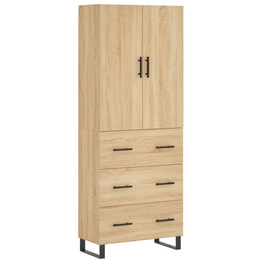 vidaXL Highboard Sonoma Oak 69,5x34x180 cm Engineered Wood