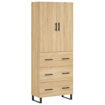 vidaXL Highboard Sonoma Oak 69,5x34x180 cm Engineered Wood