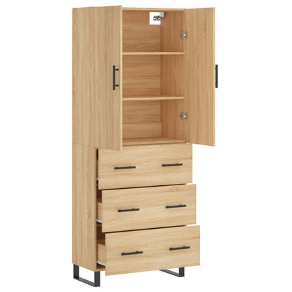 vidaXL Highboard Sonoma Oak 69,5x34x180 cm Engineered Wood