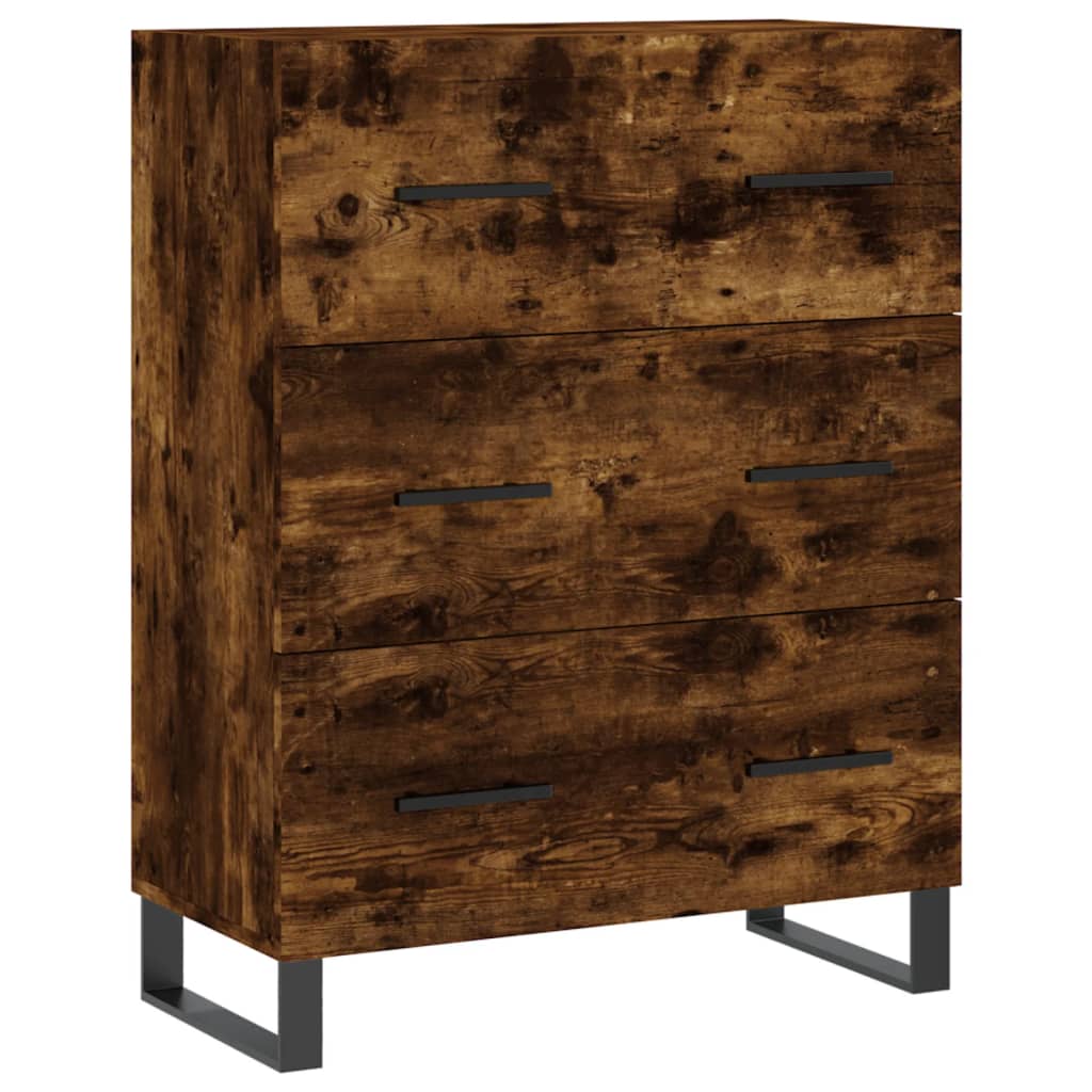 vidaXL Highboard Smoked Oak 69.5x34x180 cm Engineered Wood