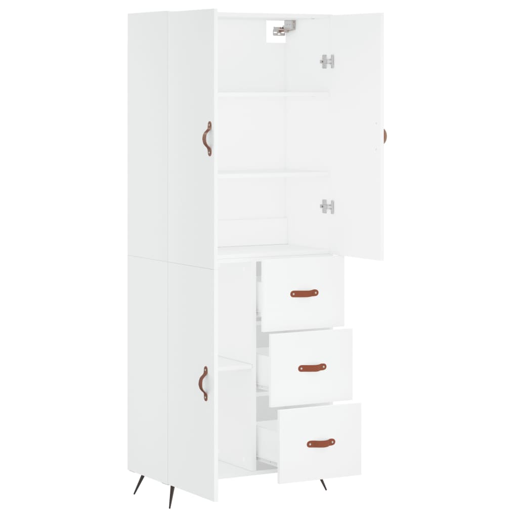 vidaXL Highboard White 69,5x34x180 cm Engineered Wood