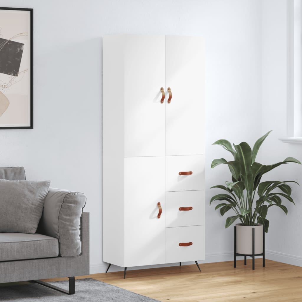 vidaXL Highboard White 69,5x34x180 cm Engineered Wood