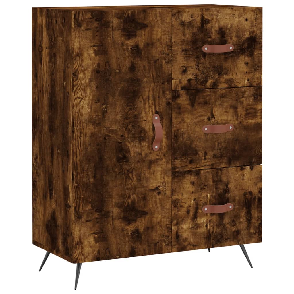 vidaXL Highboard Smoked Oak 69.5x34x180 cm Engineered Wood