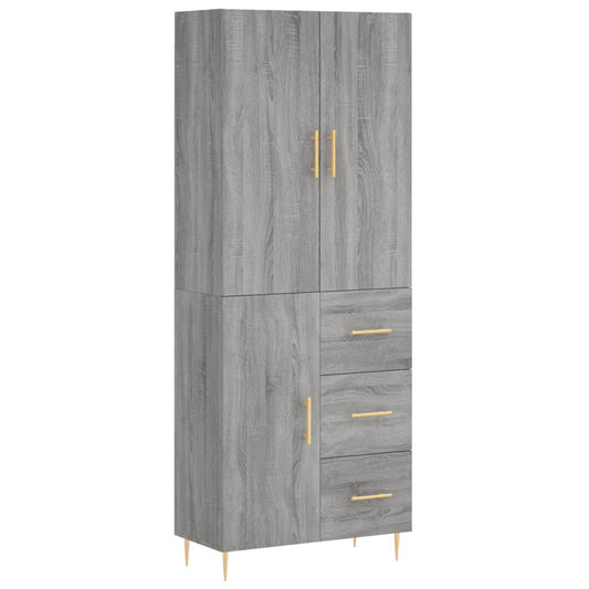 vidaXL Highboard Grey Sonoma 69.5x34x180 cm Engineered Wood