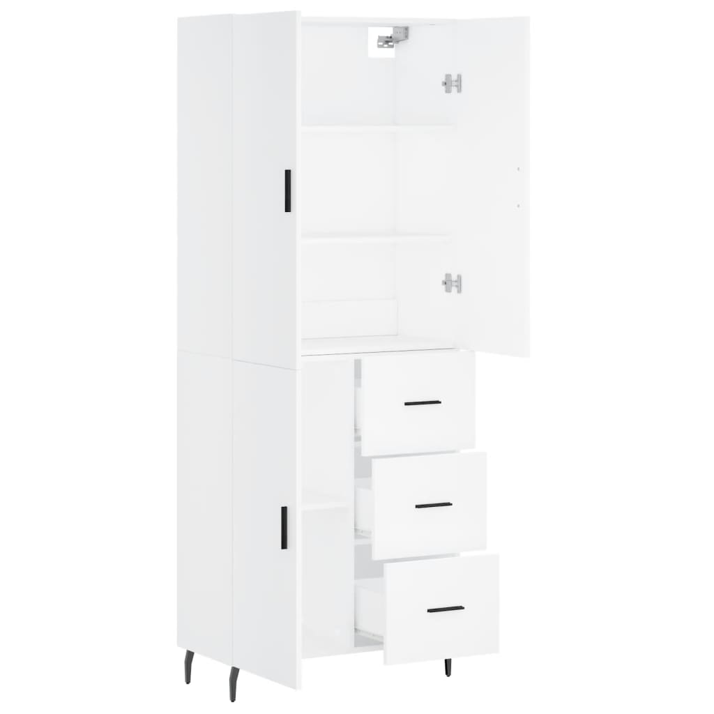 vidaXL Highboard White 69,5x34x180 cm Engineered Wood