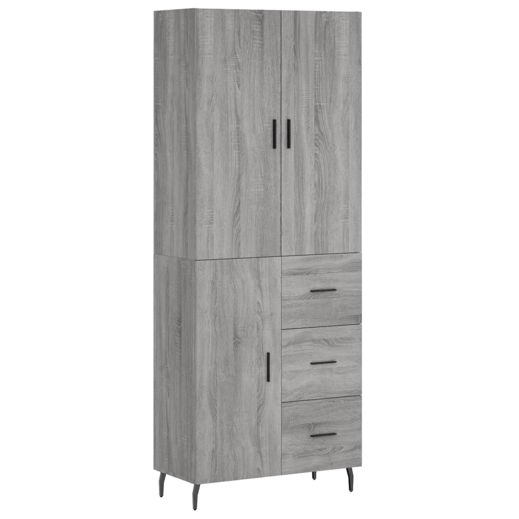 vidaXL Highboard Grey Sonoma 69,5x34x180 cm Engineered Wood