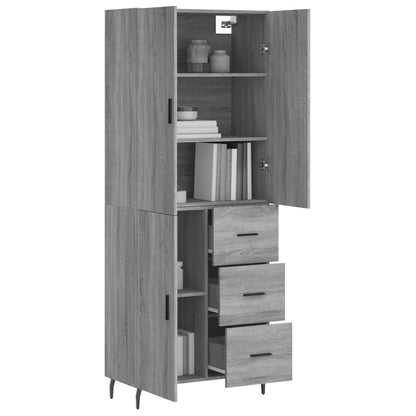 vidaXL Highboard Grey Sonoma 69.5x34x180 cm Engineered Wood