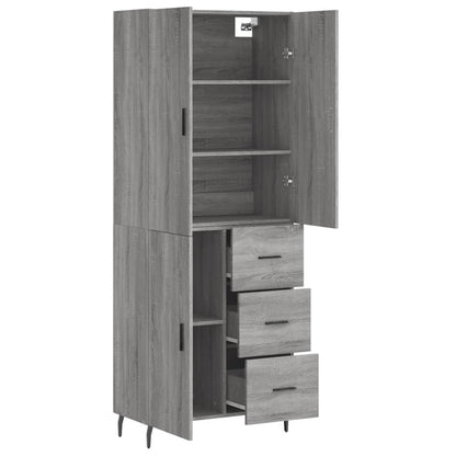 vidaXL Highboard Grey Sonoma 69,5x34x180 cm Engineered Wood