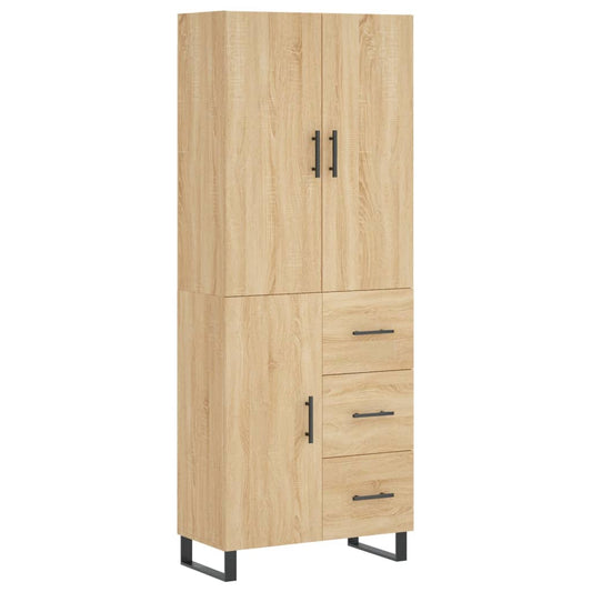 vidaXL Highboard Sonoma Oak 69,5x34x180 cm Engineered Wood