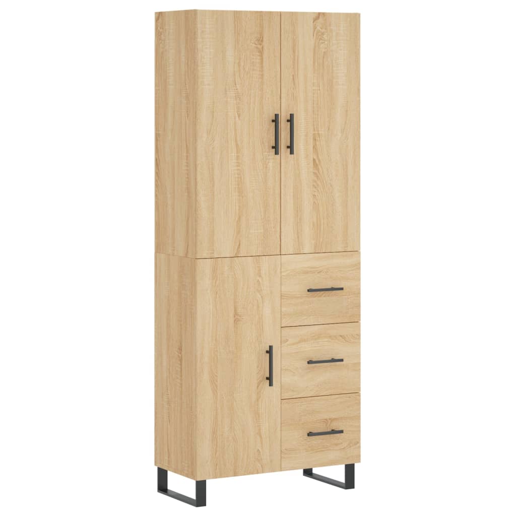 vidaXL Highboard Sonoma Oak 69,5x34x180 cm Engineered Wood