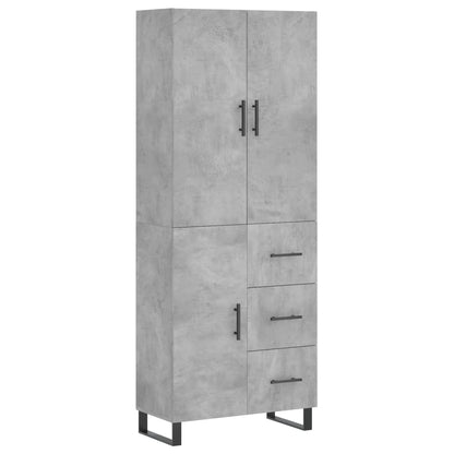 vidaXL Highboard Concrete Grey 69,5x34x180 cm Engineered Wood