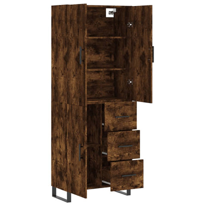 vidaXL Highboard Smoked Oak 69.5x34x180 cm Engineered Wood