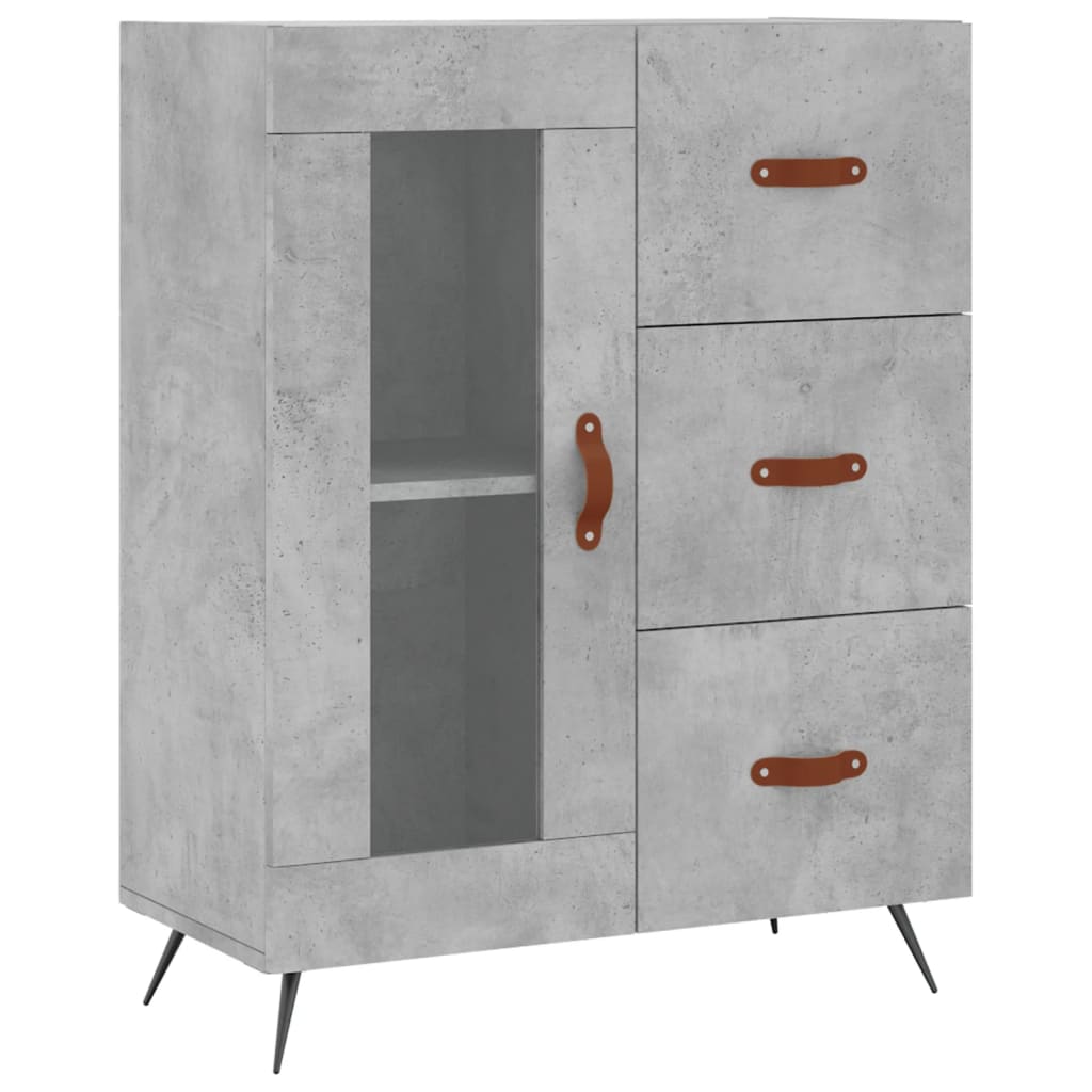 vidaXL Highboard Concrete Grey 69,5x34x180 cm Engineered Wood
