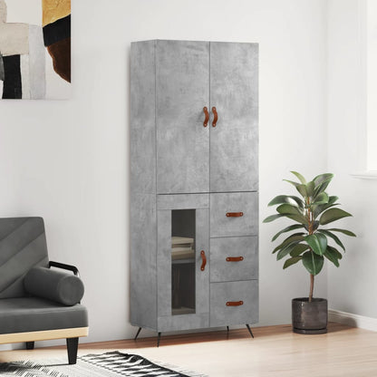 vidaXL Highboard Concrete Grey 69,5x34x180 cm Engineered Wood