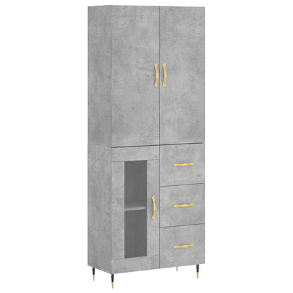 vidaXL Highboard Concrete Grey 69,5x34x180 cm Engineered Wood
