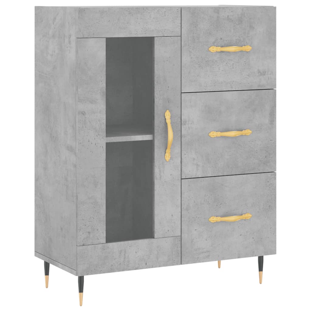 vidaXL Highboard Concrete Grey 69,5x34x180 cm Engineered Wood