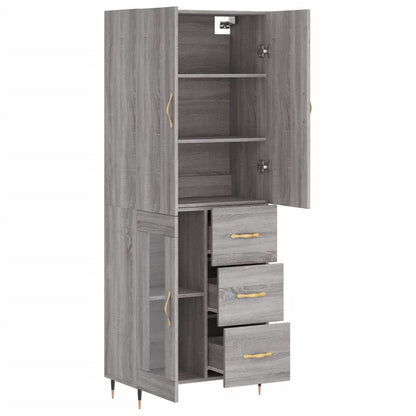 vidaXL Highboard Grey Sonoma 69,5x34x180 cm Engineered Wood
